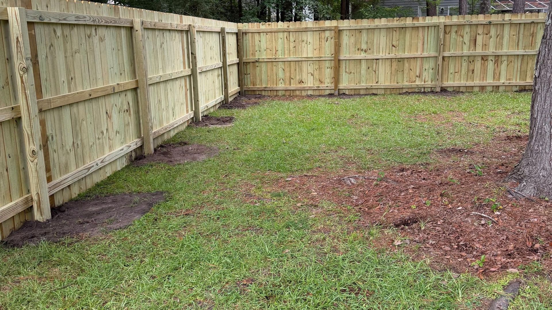 Wood privacy fence built by Walter Handyman LLC